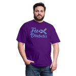 Fu*K Diabetes Blue Ribbon Diabetic Awareness Unisex T-Shirt - purple
