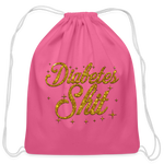 Diabetes Sh*t Go Bag : Cotton Diabetes Awareness Drawstring Satchel - pink