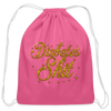 Diabetes Sh*t Go Bag : Cotton Diabetes Awareness Drawstring Satchel - pink