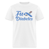 Fu*K Diabetes Blue Ribbon Diabetic Awareness Unisex T-Shirt - white