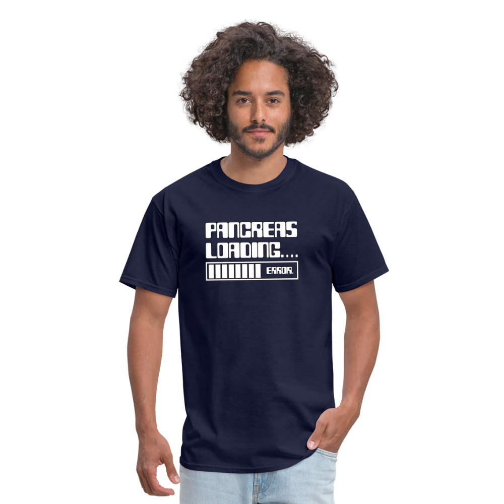 Pancreas Loading Error Humor Diabetes T-Shirt - navy