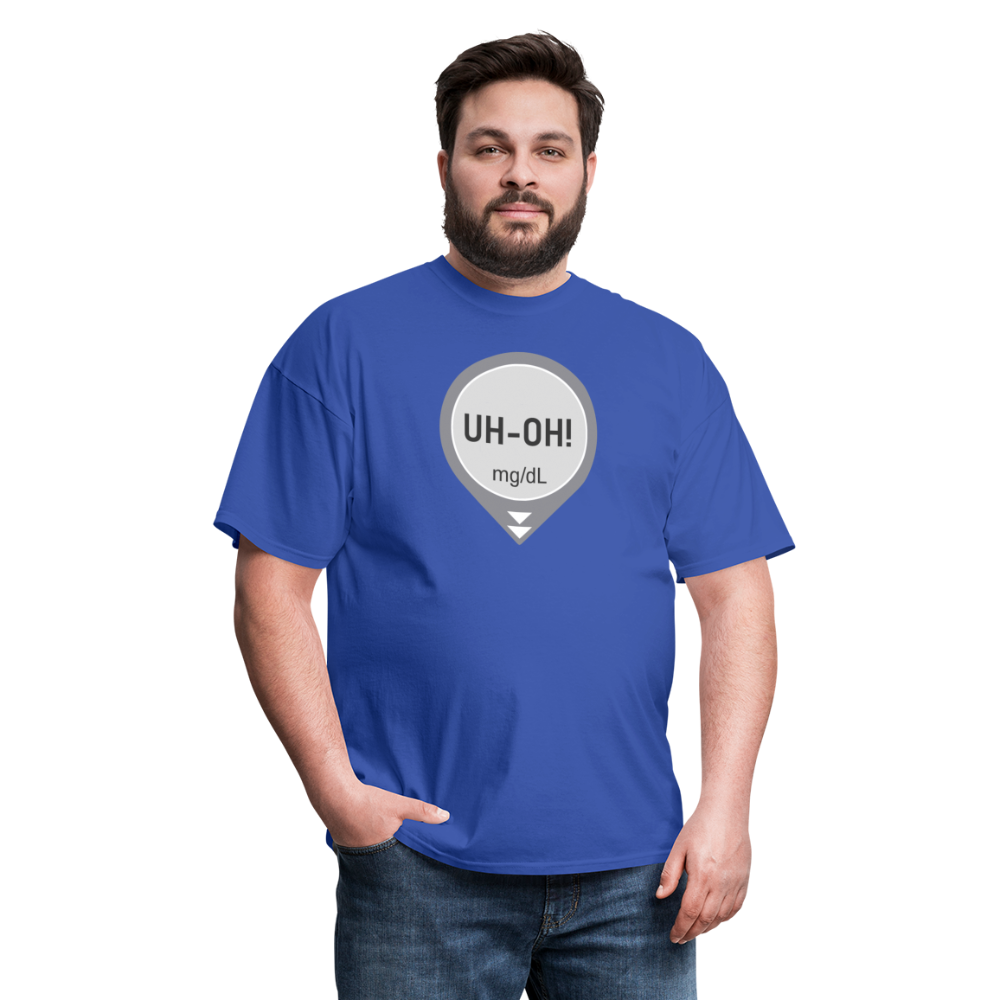 UH-OH! Dexcom Lows Alert Humor Adult Unisex T-Shirt - royal blue