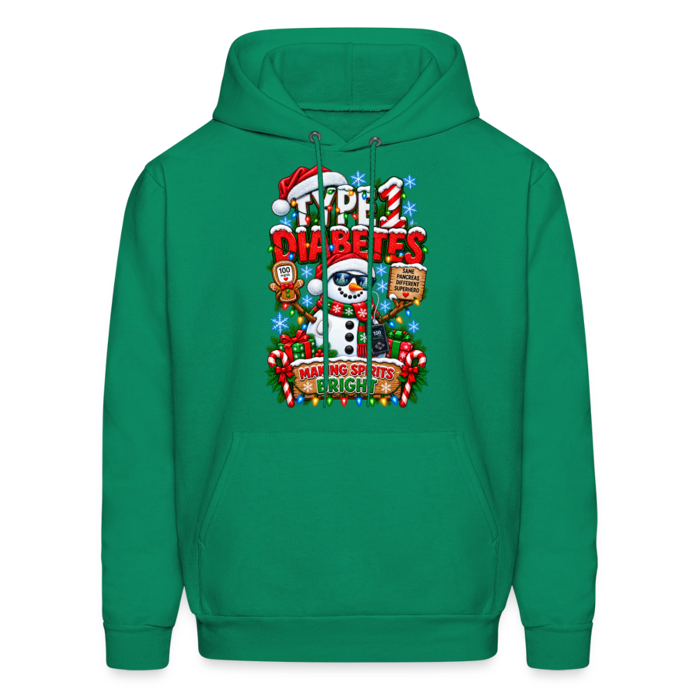Type 1 Diabetes Ugly Christmas Men's Hoodie - kelly green