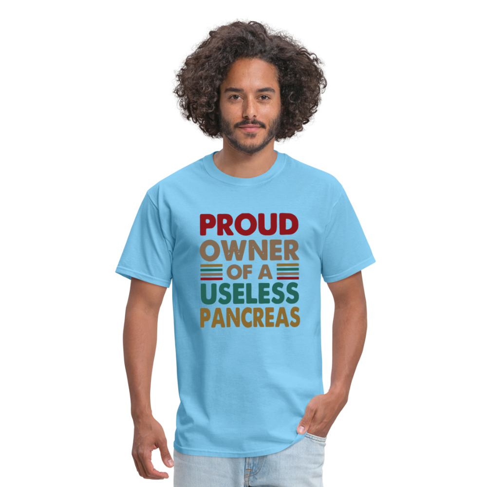 Proud Owner Of A Useless Pancreas Softstyle Unisex T-Shirt - aquatic blue