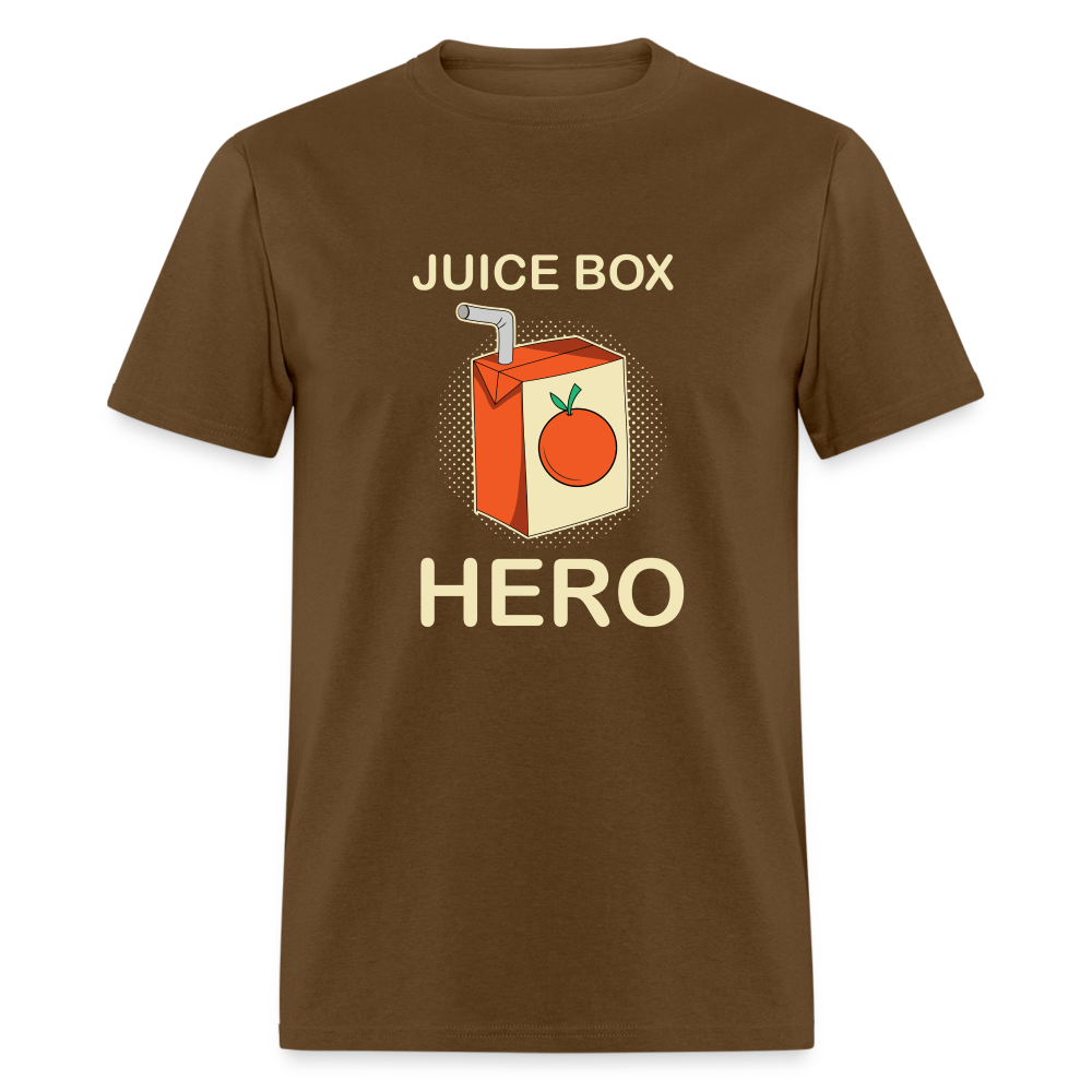 Juice Box Hero Diabetic Humor T1D Funny Unisex Softstyle Adult T-Shirt - brown