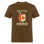 Juice Box Hero Diabetic Humor T1D Funny Unisex Softstyle Adult T-Shirt - brown