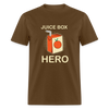 Juice Box Hero Diabetic Humor T1D Funny Unisex Softstyle Adult T-Shirt - brown