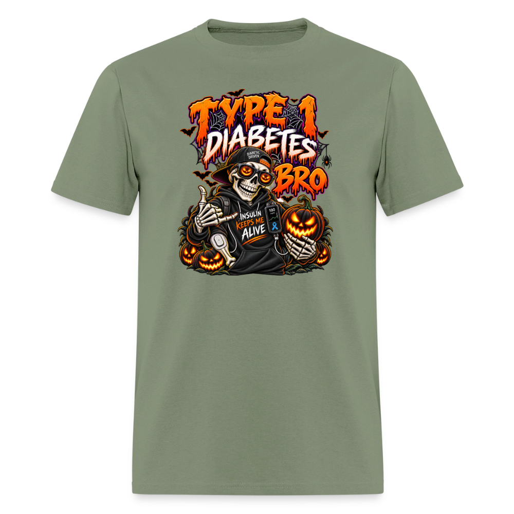 Type 1 Diabetes Bro Halloween Unisex Premium T-Shirt - military green