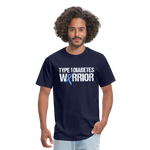 Type 1 Diabetes Warrior Blue Ribbon Pride T-Shirt - navy