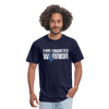 Type 1 Diabetes Warrior Blue Ribbon Pride T-Shirt - navy