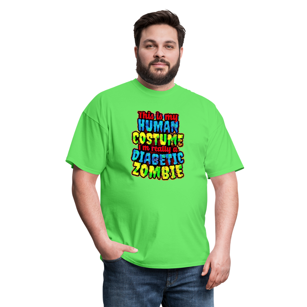 Human Costume Diabetic Zombie T-Shirt Halloween Humor : Unisex Tee Shirt - kiwi