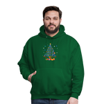 Diabetes Awareness Blue Ribbon Holiday Christmas Tree Sweater - forest green