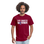 Type 1 Diabetes Warrior Blue Ribbon Pride T-Shirt - burgundy