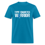 Type 1 Diabetes Warrior Blue Ribbon Pride T-Shirt - turquoise