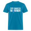 Type 1 Diabetes Warrior Blue Ribbon Pride T-Shirt - turquoise