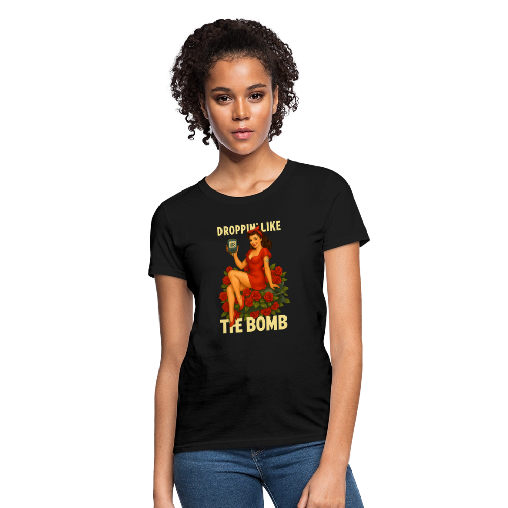 Droppin' Like The Bomb Pin-up Women's T-Shirt - black