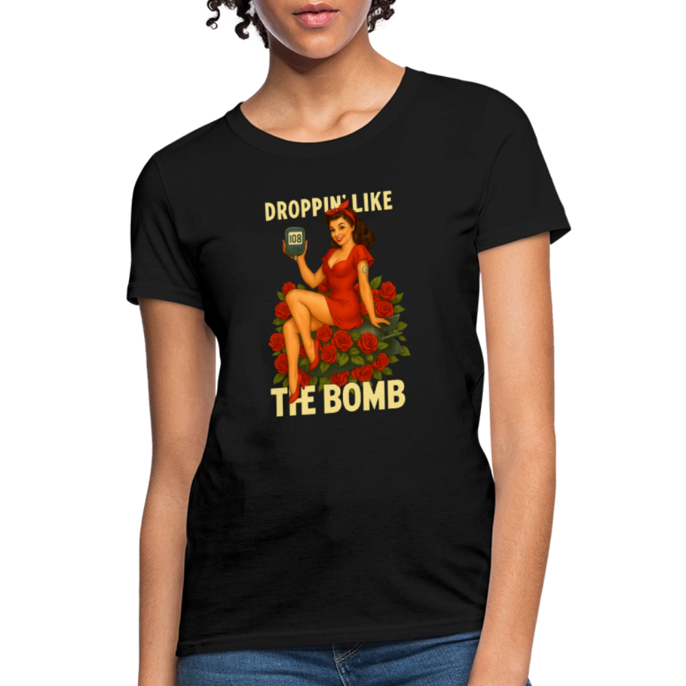 Droppin' Like The Bomb Pin-up Women's T-Shirt - black