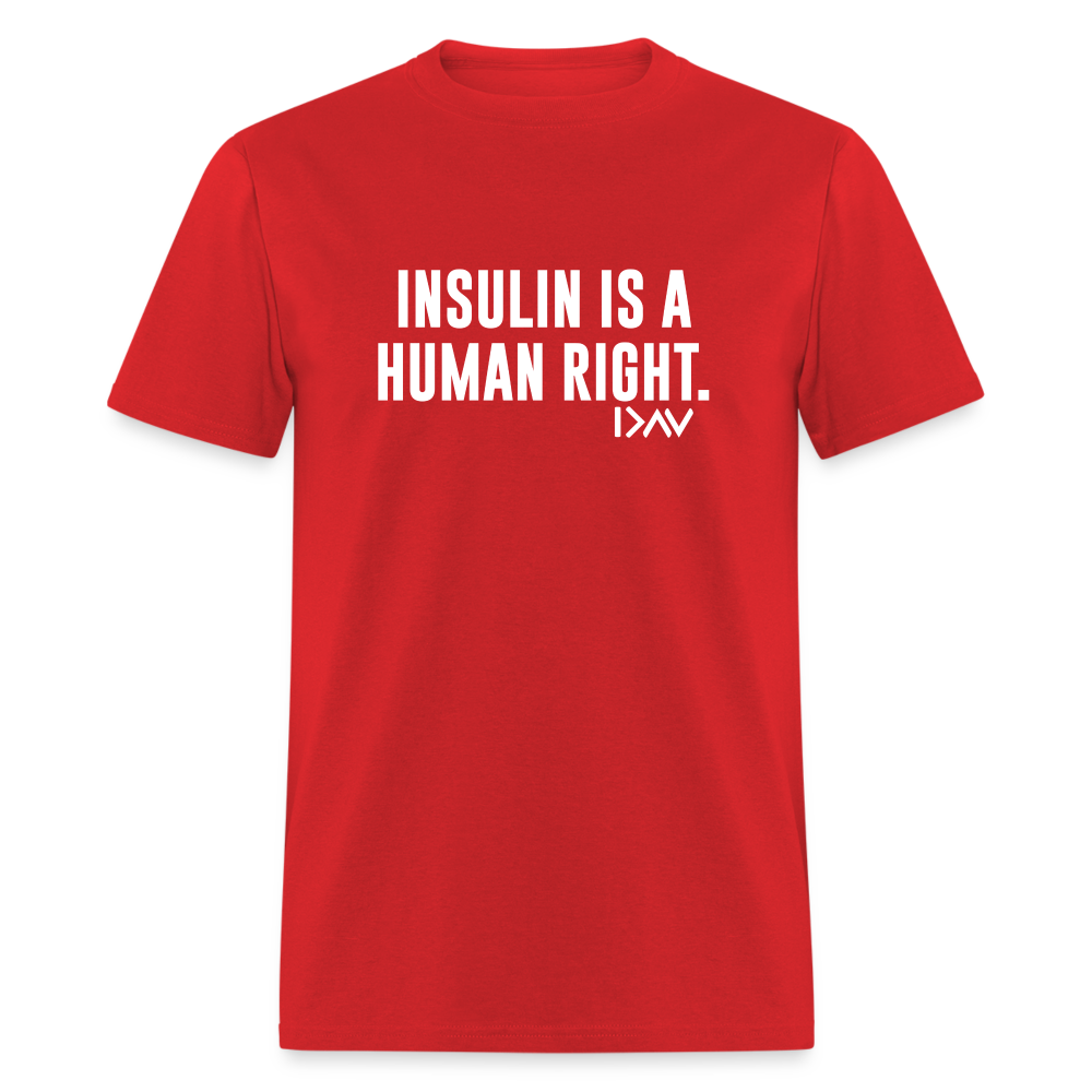 Insulin Is A Human Right Diasbetes Awarness Adult Unisex Classic T-Shirt - red