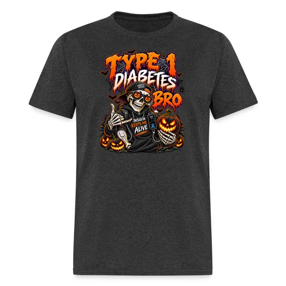 Type 1 Diabetes Bro Halloween Unisex Premium T-Shirt - heather black