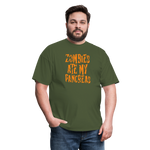 Zombies Ate My Pancreas Diabetic Humor Adult T-Shirt - military green