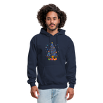 Diabetes Awareness Blue Ribbon Holiday Christmas Tree Sweater - navy
