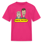 Beetus and Butthead kids diabetes humor T-shirt in fuchsia