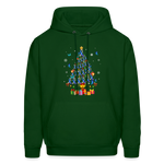 Diabetes Awareness Blue Ribbon Holiday Christmas Tree Sweater - forest green