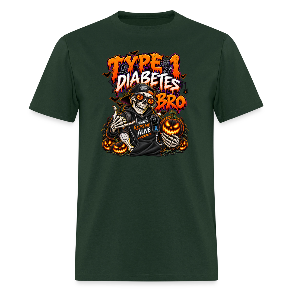 Type 1 Diabetes Bro Halloween Unisex Premium T-Shirt - forest green