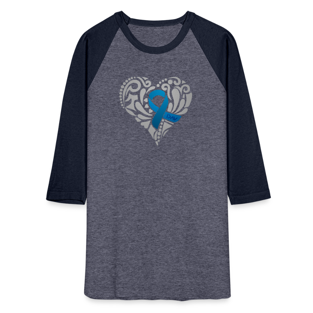 Diabetes Awareness Needs Love Unisex Premium Raglan T-Shirt - heather blue/navy