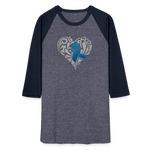 Diabetes Awareness Needs Love Unisex Premium Raglan T-Shirt - heather blue/navy
