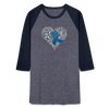 Diabetes Awareness Needs Love Unisex Premium Raglan T-Shirt - heather blue/navy