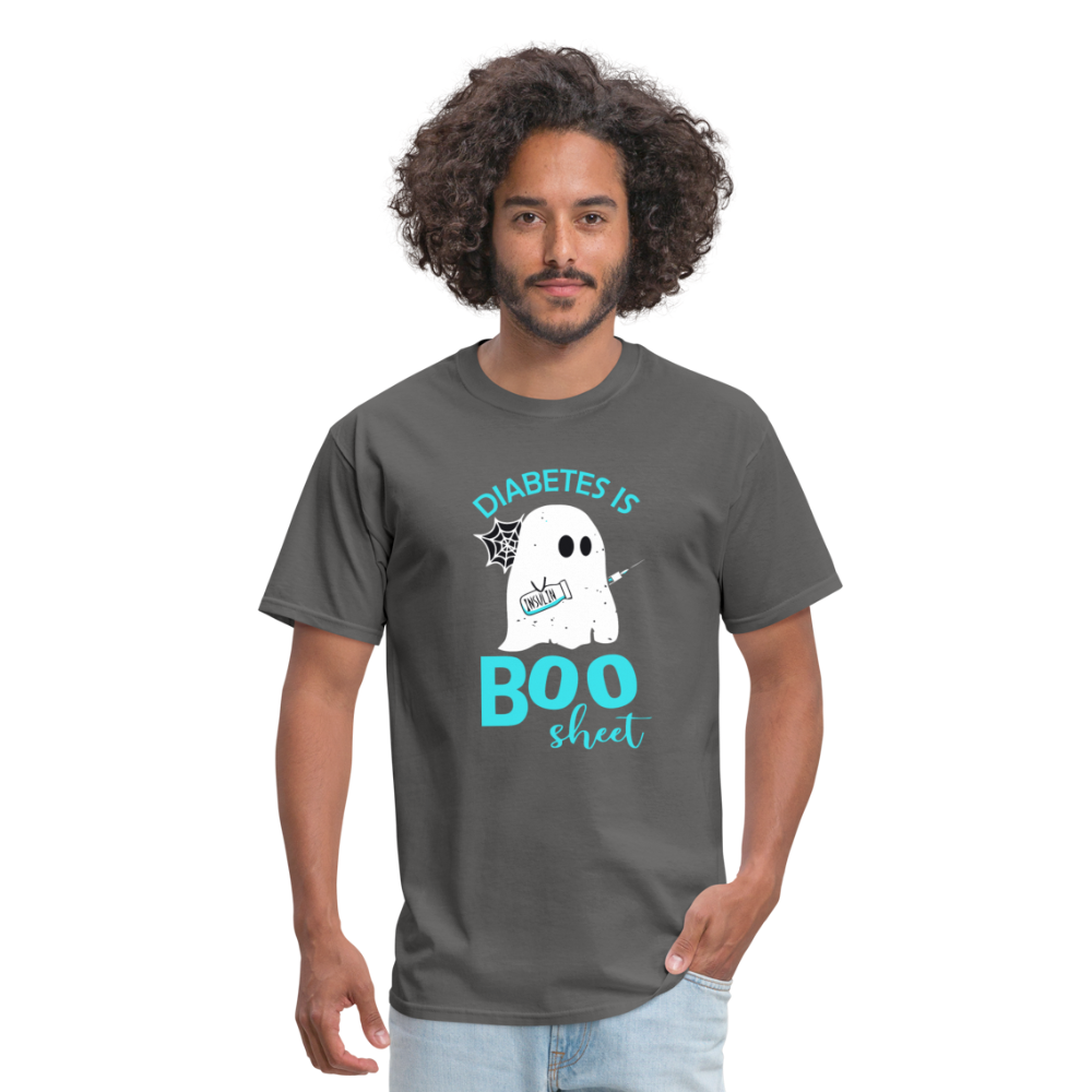 Diabetes Is Boo Sheet Funny Diabetic Halloween Humor Unisex T-Shirt - charcoal