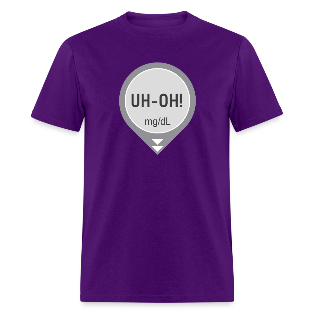 UH-OH! Dexcom Lows Alert Humor Adult Unisex T-Shirt - purple