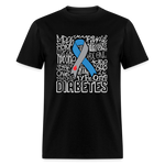 Diabetes Awareness Ribbon Word Art Artwork Unisex Softyle T-Shirt - black
