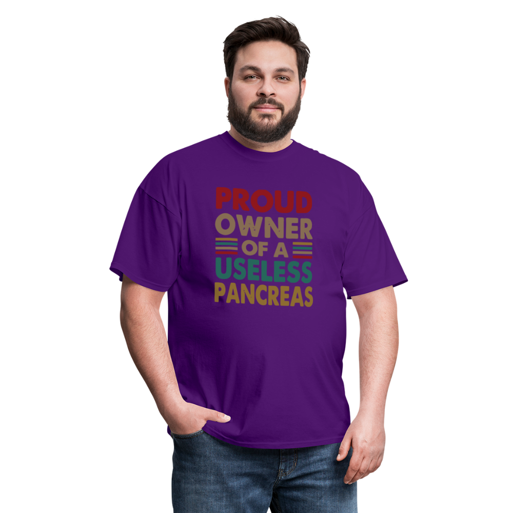 Proud Owner Of A Useless Pancreas Softstyle Unisex T-Shirt - purple