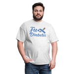 Fu*K Diabetes Blue Ribbon Diabetic Awareness Unisex T-Shirt - light heather gray