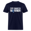 Type 1 Diabetes Warrior Blue Ribbon Pride T-Shirt - navy