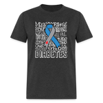 Diabetes Awareness Ribbon Word Art Artwork Unisex Softyle T-Shirt - heather black