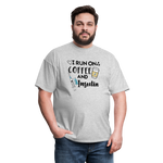 I Run On Coffee & Insulin Adult Unisex Softstyle T-Shirt - heather gray