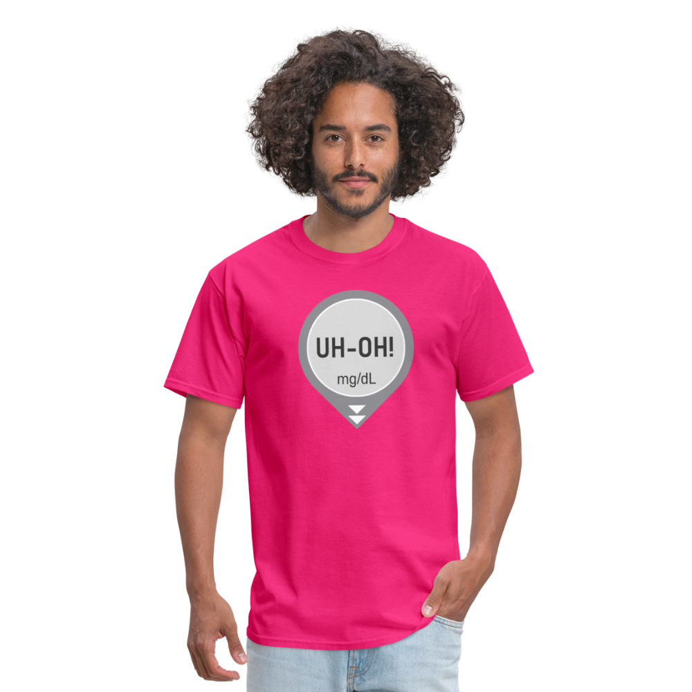 UH-OH! Dexcom Lows Alert Humor Adult Unisex T-Shirt - fuchsia