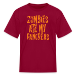 Zombies Ate My Pancreas Halloween Kids' T-Shirt - dark red