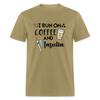 I Run On Coffee & Insulin Adult Unisex Softstyle T-Shirt - khaki