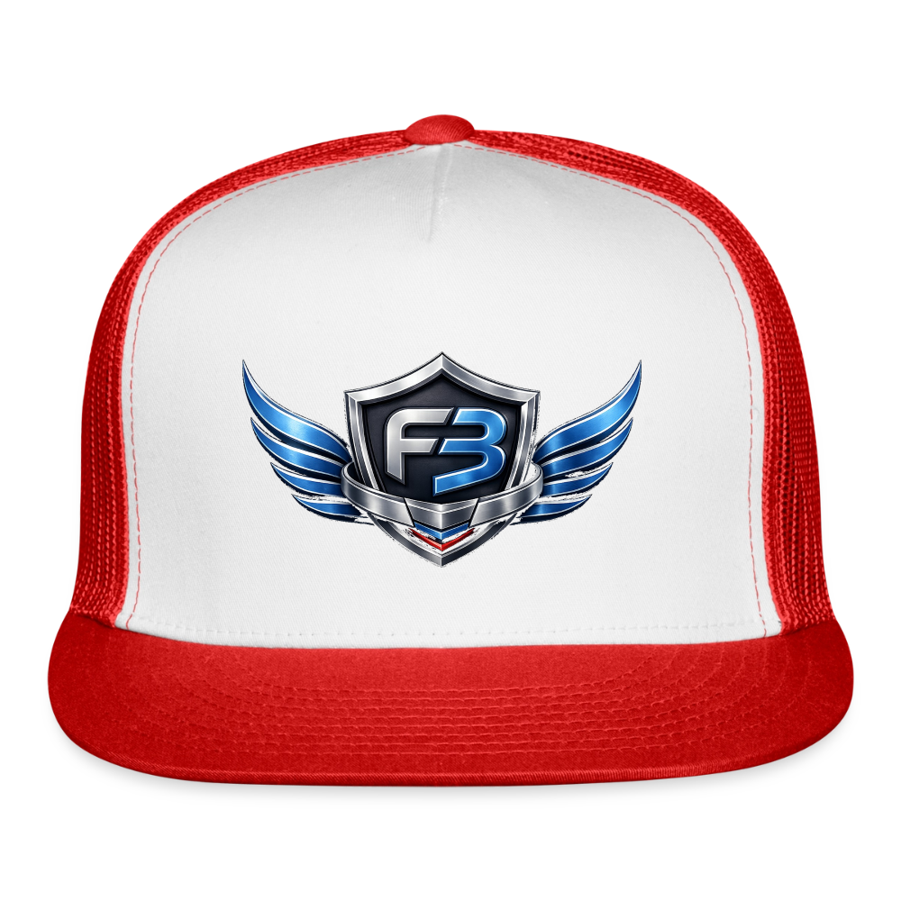 Freedom Band Snap Back Trucker Hat - white/red