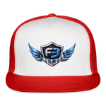 Freedom Band Snap Back Trucker Hat - white/red