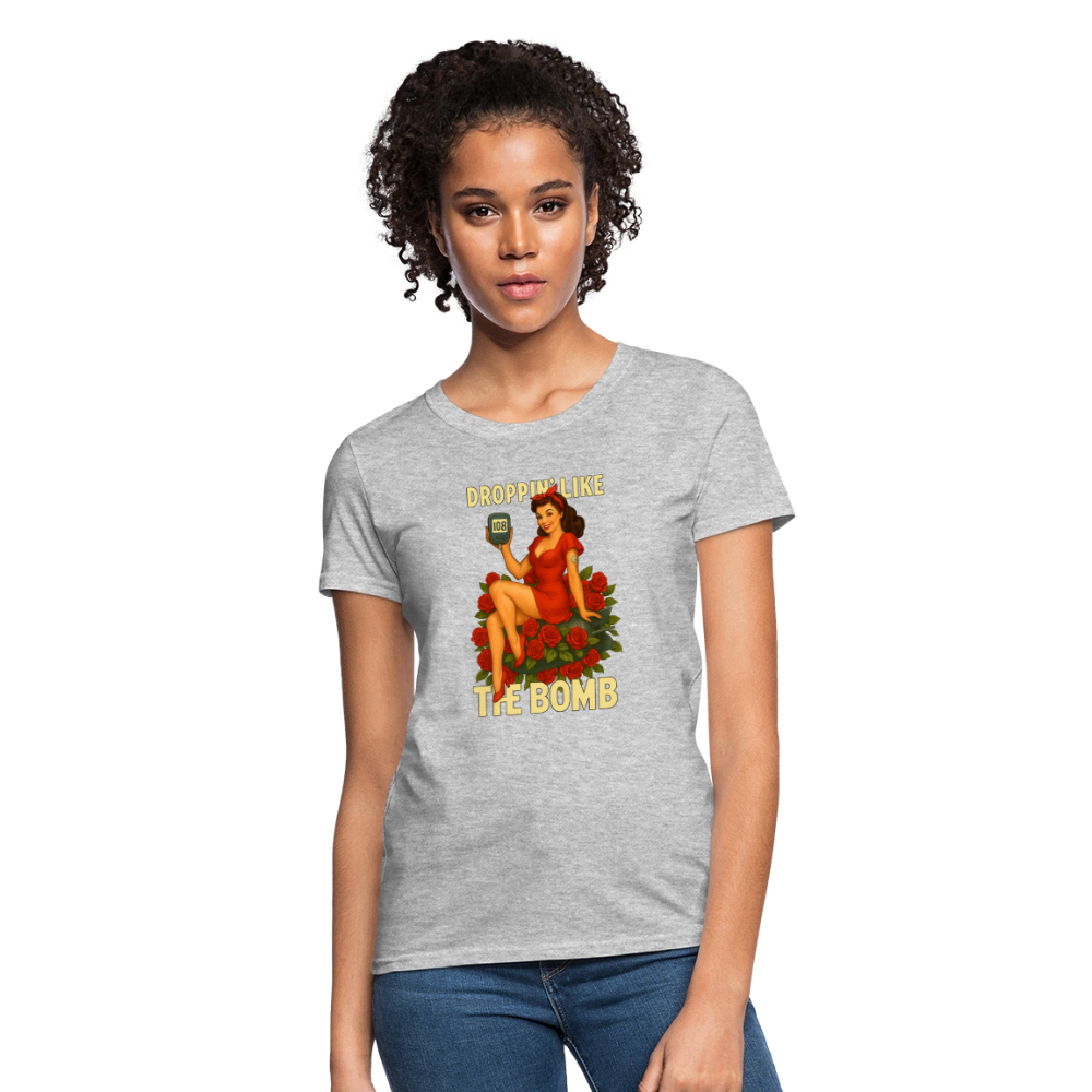 Droppin' Like The Bomb Pin-up Women's T-Shirt - heather gray