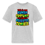Diabetic zombie Halloween Type 1 diabetes kids T-shirt in heather gray
