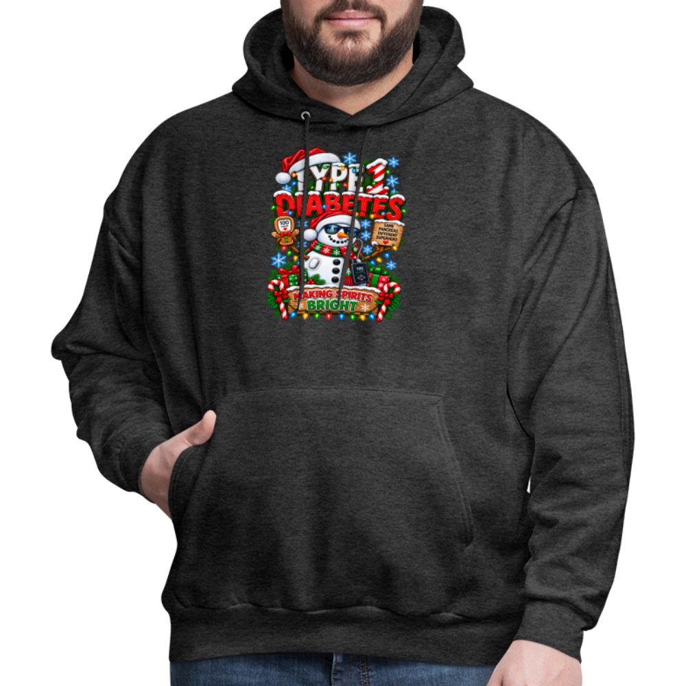 Type 1 Diabetes Ugly Christmas Men's Hoodie - charcoal grey