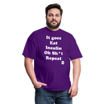 It goes Eat Insulin Oh Sh*t Repeat Parody Unisex Classic T-Shirt - purple