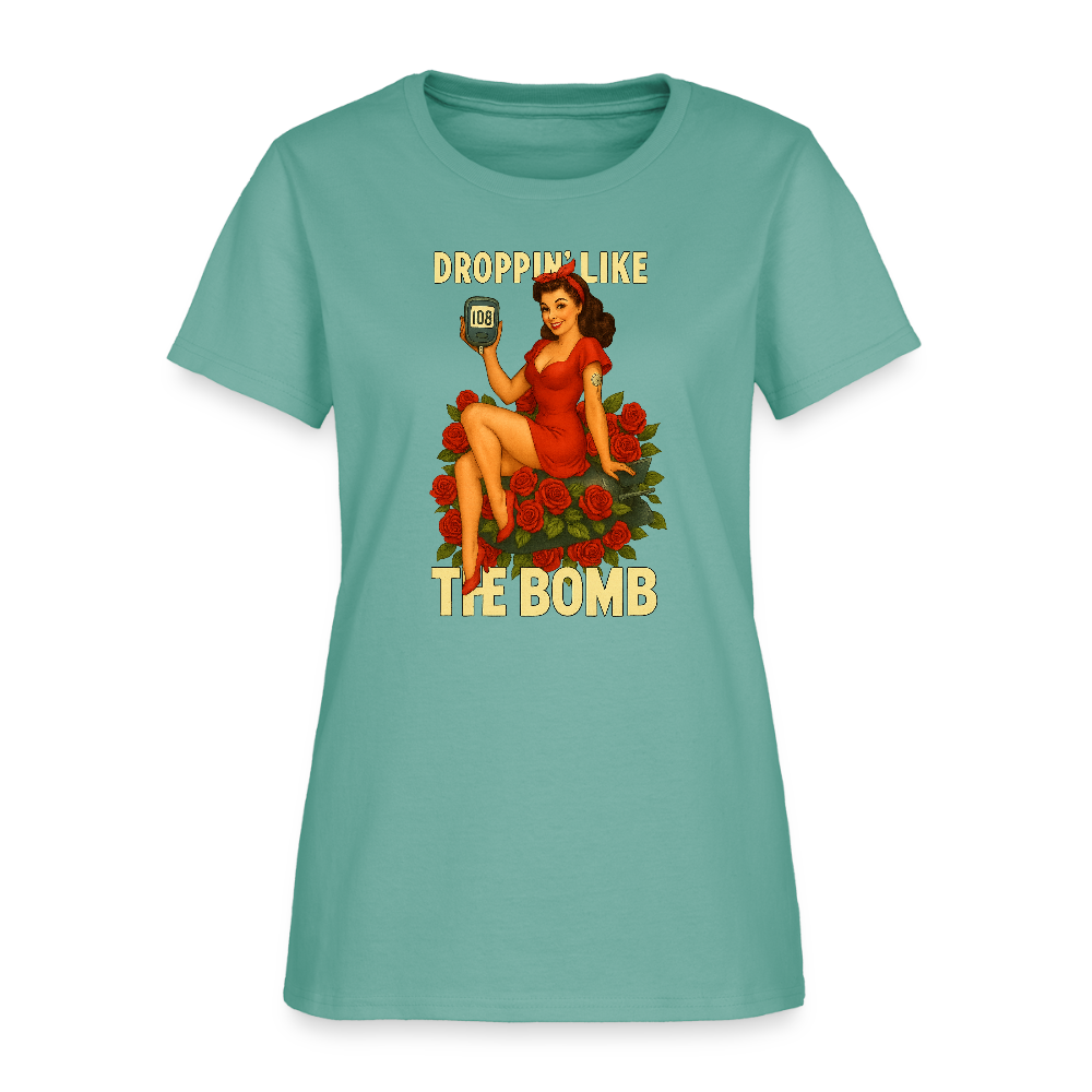 Droppin' Like The Bomb Pin-up Women's T-Shirt - aquatic