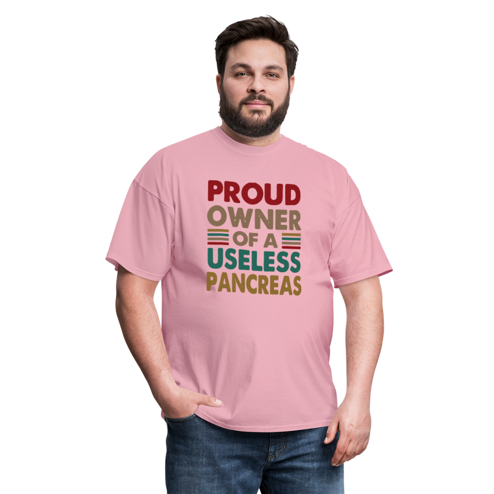 Proud Owner Of A Useless Pancreas Softstyle Unisex T-Shirt - pink